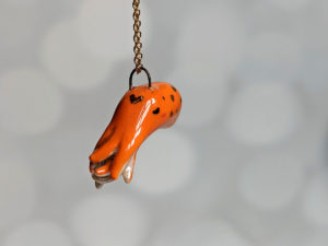 orange octopus pendant