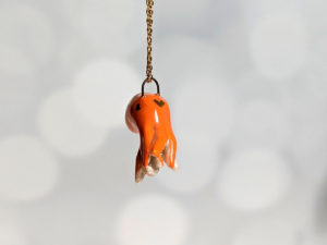 orange octopus pendant