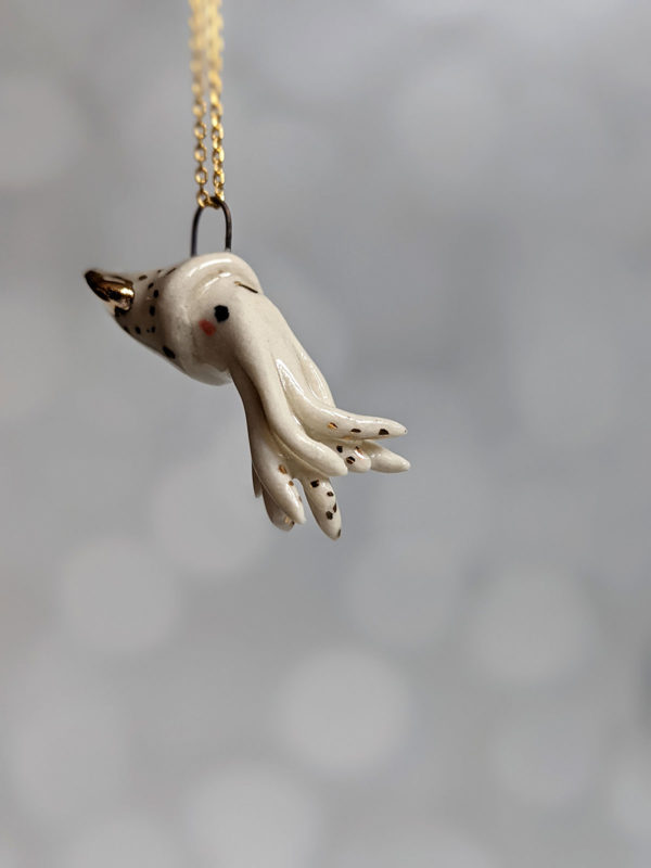 porcelain pendant squid