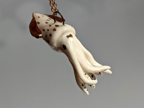 porcelain pendant squid