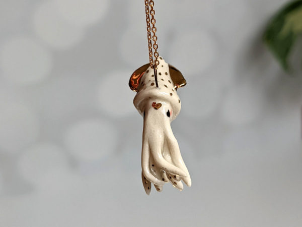 porcelain pendant squid