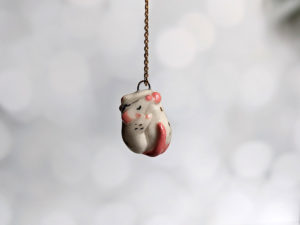 porcelain pendant two rats