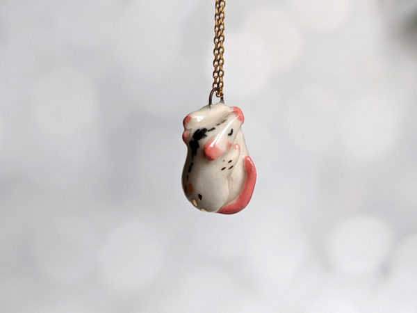 porcelain pendant two rats