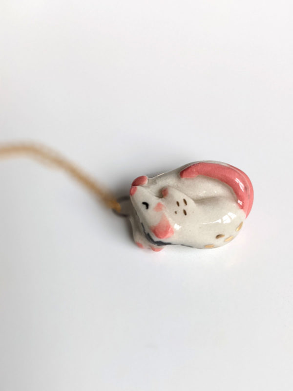 porcelain pendant two rats