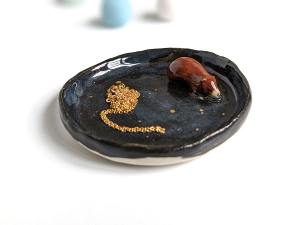 porcelain ring tray brown bear