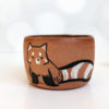 handmade red clay tumbler red panda
