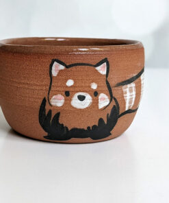 handmade red clay tumbler red panda