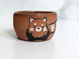 handmade red clay tumbler red panda