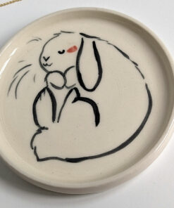 stoneware ring tray lop bunny handmade