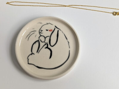 Handmade Stoneware Dish - Lop Bunny - Image 2