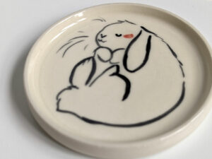 stoneware ring tray lop bunny handmade