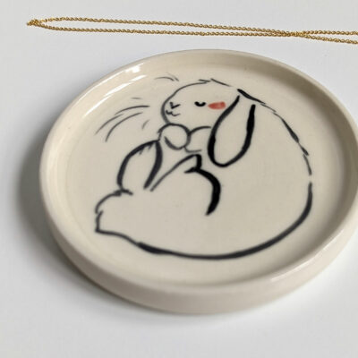 stoneware ring tray lop bunny handmade