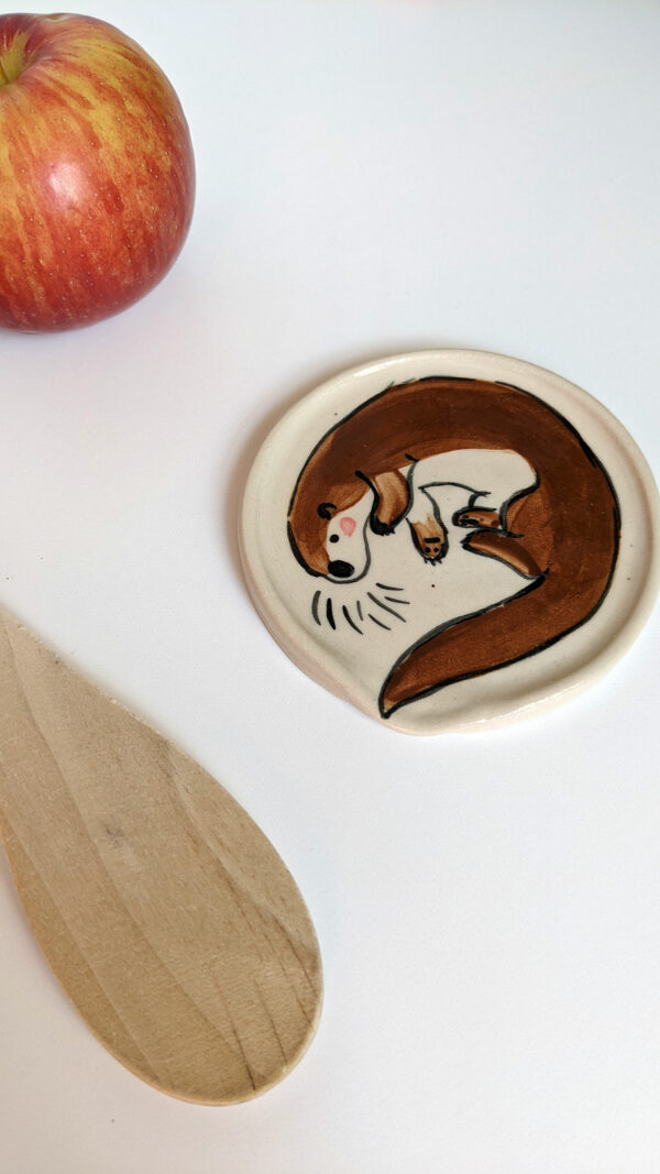 otter spoon rest ceramic handmade