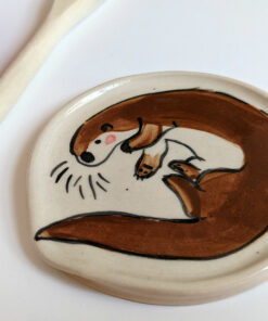 otter spoon rest ceramic handmade