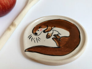 otter spoon rest ceramic handmade