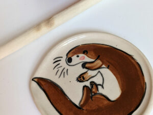 otter spoon rest ceramic handmade