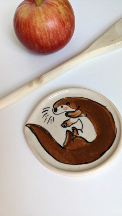 otter spoon rest ceramic handmade