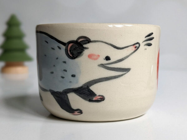 handmade opossum cup kness