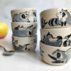 cute raccoon kit stoneware tumbler