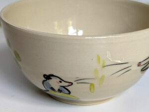 opossum family bowl handmade cute
