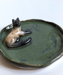 blue point cat jewelry dish