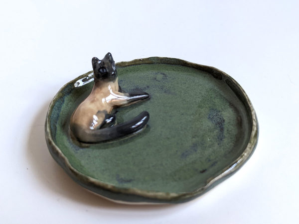 blue point cat jewelry dish