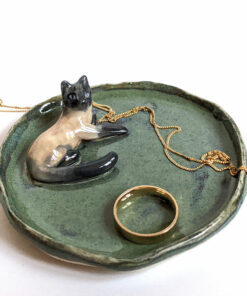 blue point cat jewelry dish