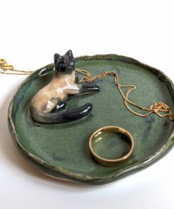 blue point cat jewelry dish
