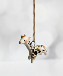 porcelain giraffe pendant