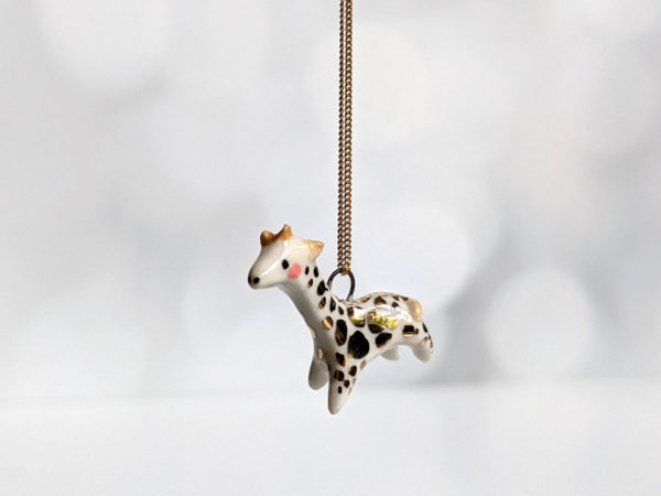 porcelain giraffe pendant