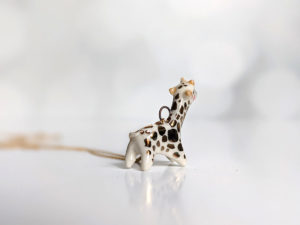 porcelain giraffe pendant