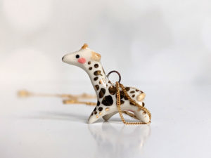 porcelain giraffe pendant