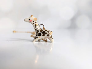 porcelain giraffe pendant