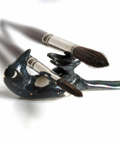magpie porcelain brush holder