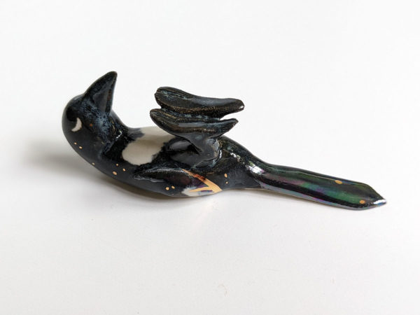 magpie porcelain brush holder