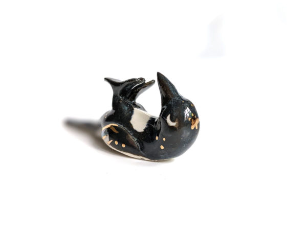 magpie porcelain brush holder