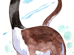 original brachiosaur mama watercolor