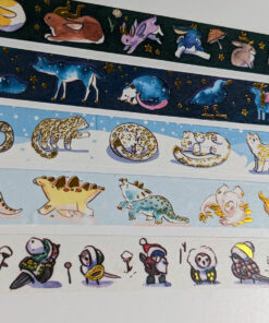 cute animal gold foil washi tape