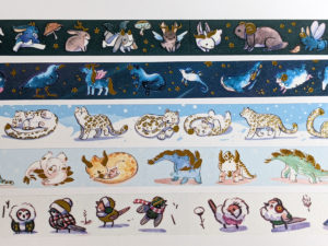 cute animal gold foil washi tape