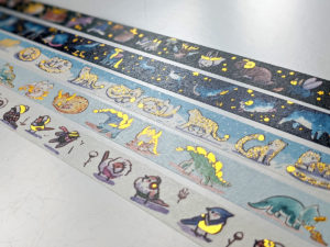 cute animal gold foil washi tape