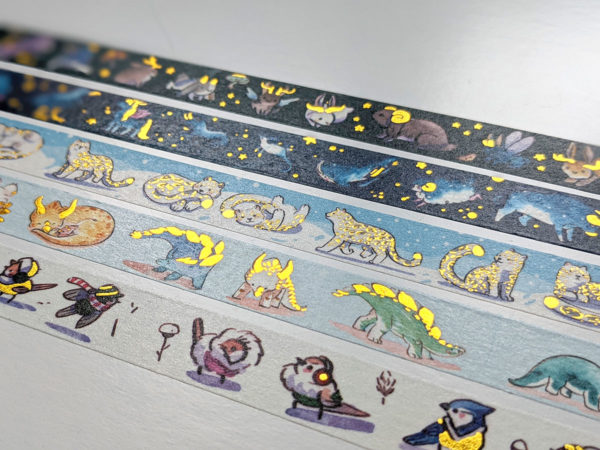 cute animal gold foil washi tape