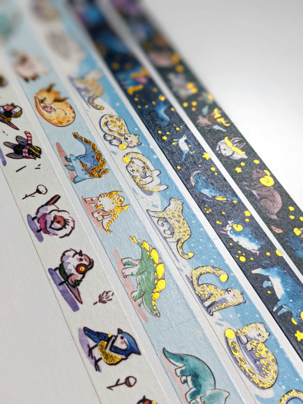 cute animal gold foil washi tape