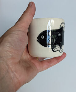 handmade coelacanth cup porcelain
