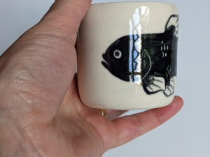 handmade coelacanth cup porcelain