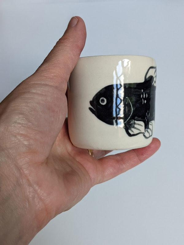 handmade coelacanth cup porcelain
