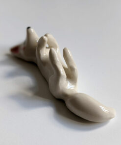 handmade porcelain figurine arctic fox chopstick holder