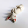 handmade porcelain figurine arctic fox chopstick holder