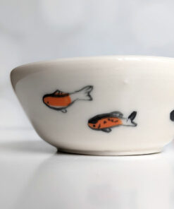 handmade koi porcelain bowl