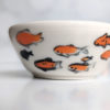 handmade koi porcelain bowl