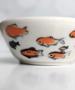 handmade koi porcelain bowl